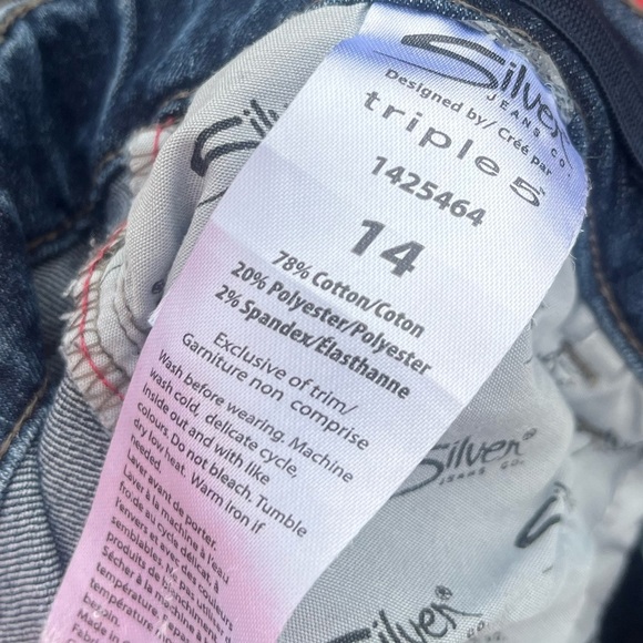 Girls Silver Jeans straight leg size 14 designed by triple 5 denim - Picture 4 of 4